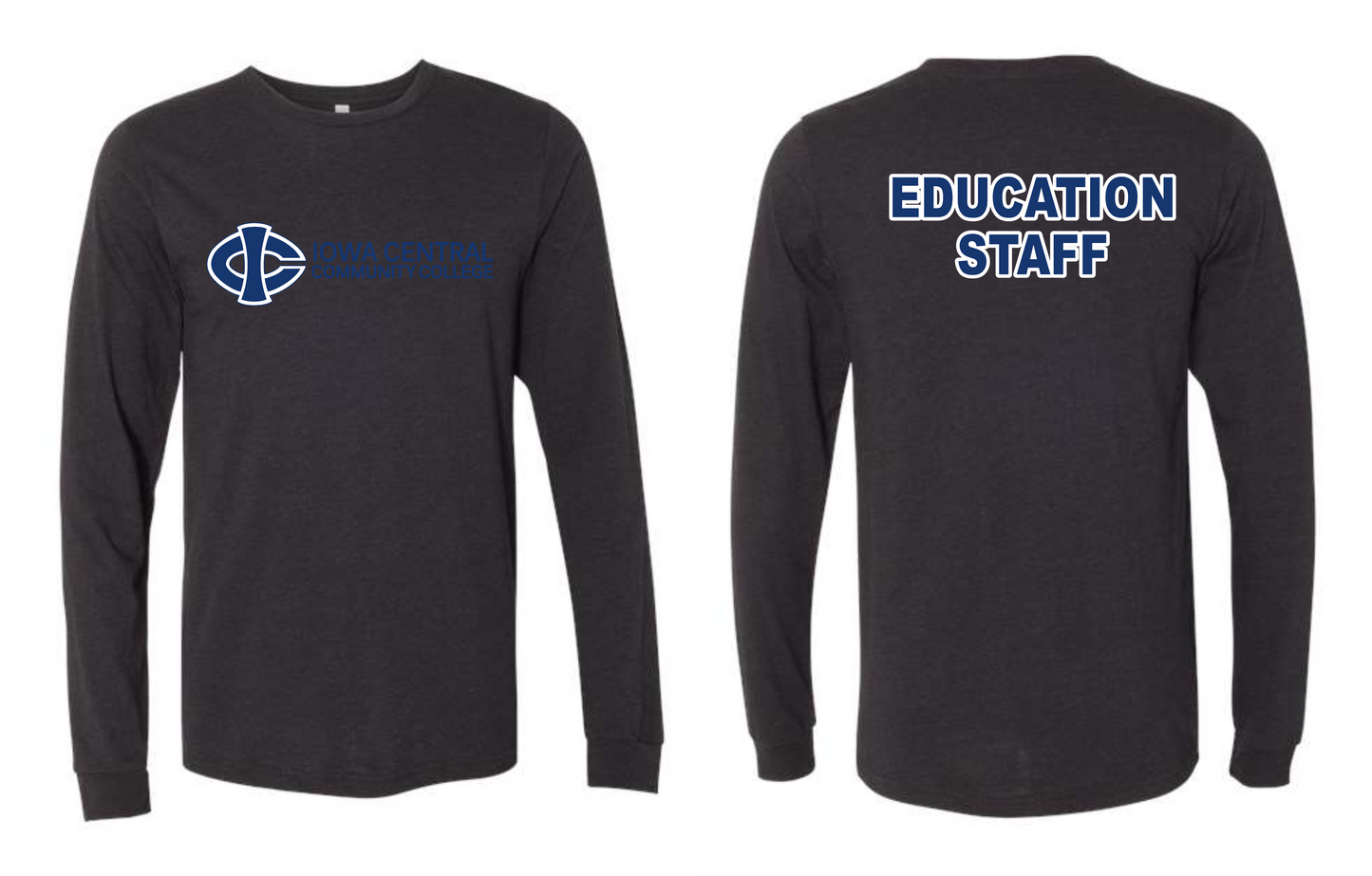 ICCC Unisex Bella Canvas Jersey Long Sleeve Tee - 3501cvc (Blue logo long style Front & Back)