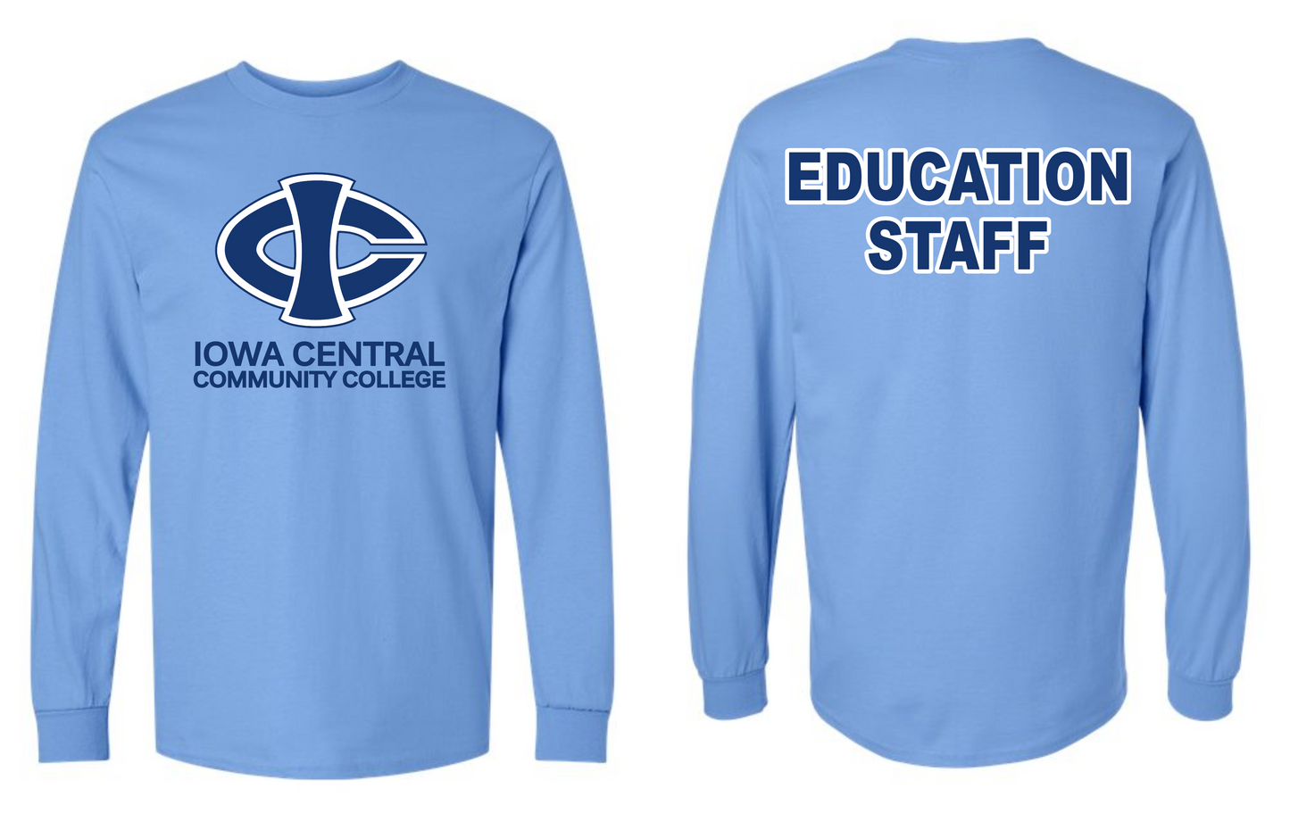 ICCC Gildan Unisex Ultra Cotton® Long Sleeve T-Shirt - 2400 (Blue Logo Front & Back)