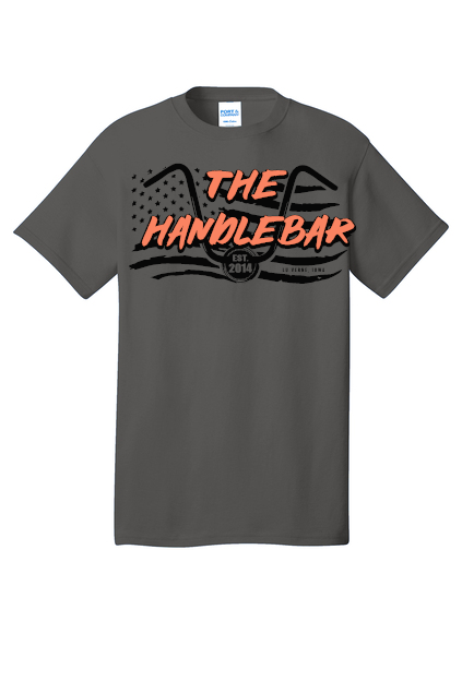 The Handlebar (black and orange logo) PC54 Port & Company® Core Cotton Tee