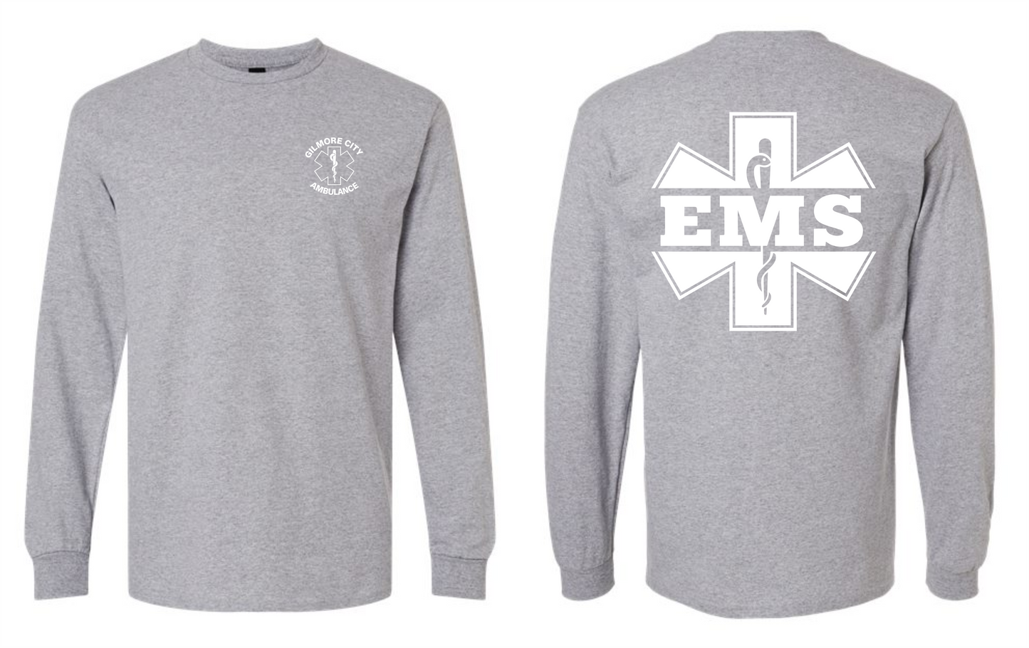 Gilmore City Ambulance Gildan Unisex Ultra Cotton® Long Sleeve T-Shirt - 2400 (white logo)