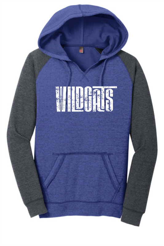 79 Wildcats DT296 District ® Women’s Lightweight Fleece Raglan Hoodie