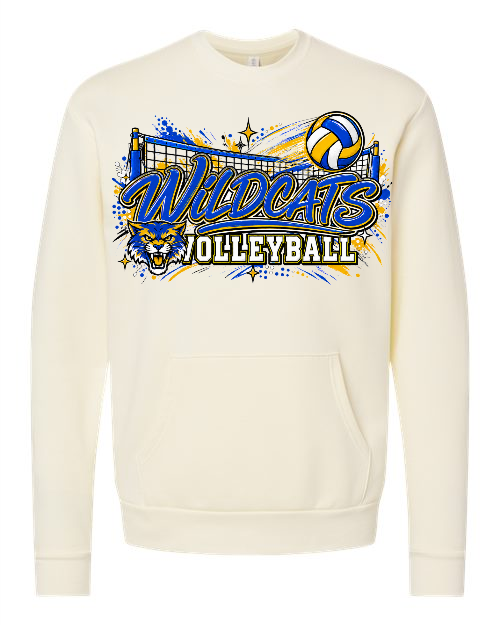 Volleyball 004 Next Level Unisex Santa Barbara Pocket Crewneck Sweatshirt - 9001