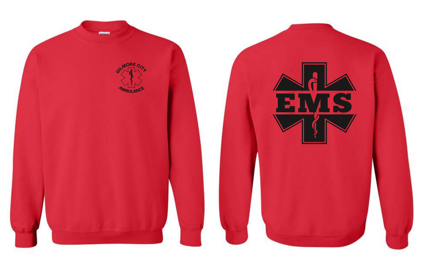 Gilmore City Ambulance Gildan Unisex Heavy Blend™ Crewneck Sweatshirt - 18000 (black logo)