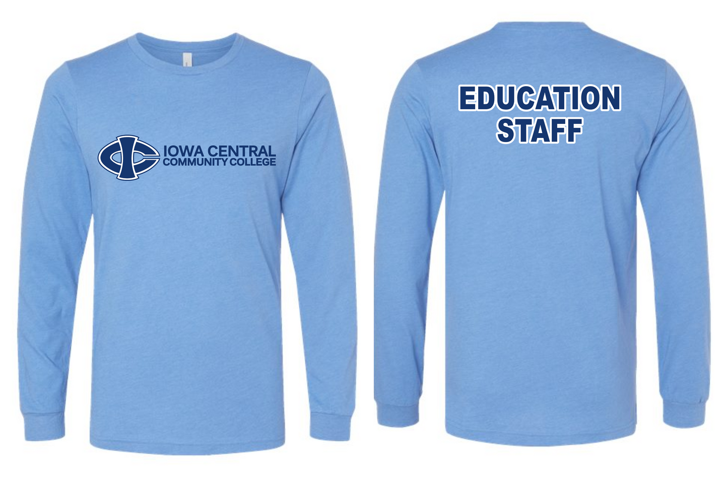 ICCC Unisex Bella Canvas Jersey Long Sleeve Tee - 3501cvc (Blue logo long style Front & Back)