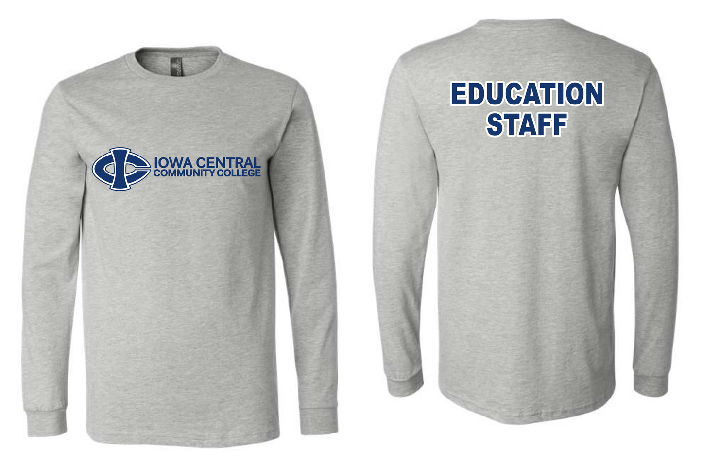 ICCC Unisex Bella Canvas Jersey Long Sleeve Tee - 3501cvc (Blue logo long style Front & Back)