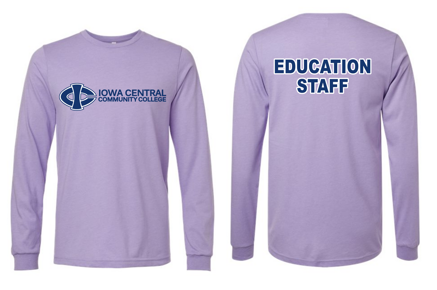 ICCC Unisex Bella Canvas Jersey Long Sleeve Tee - 3501cvc (Blue logo long style Front & Back)