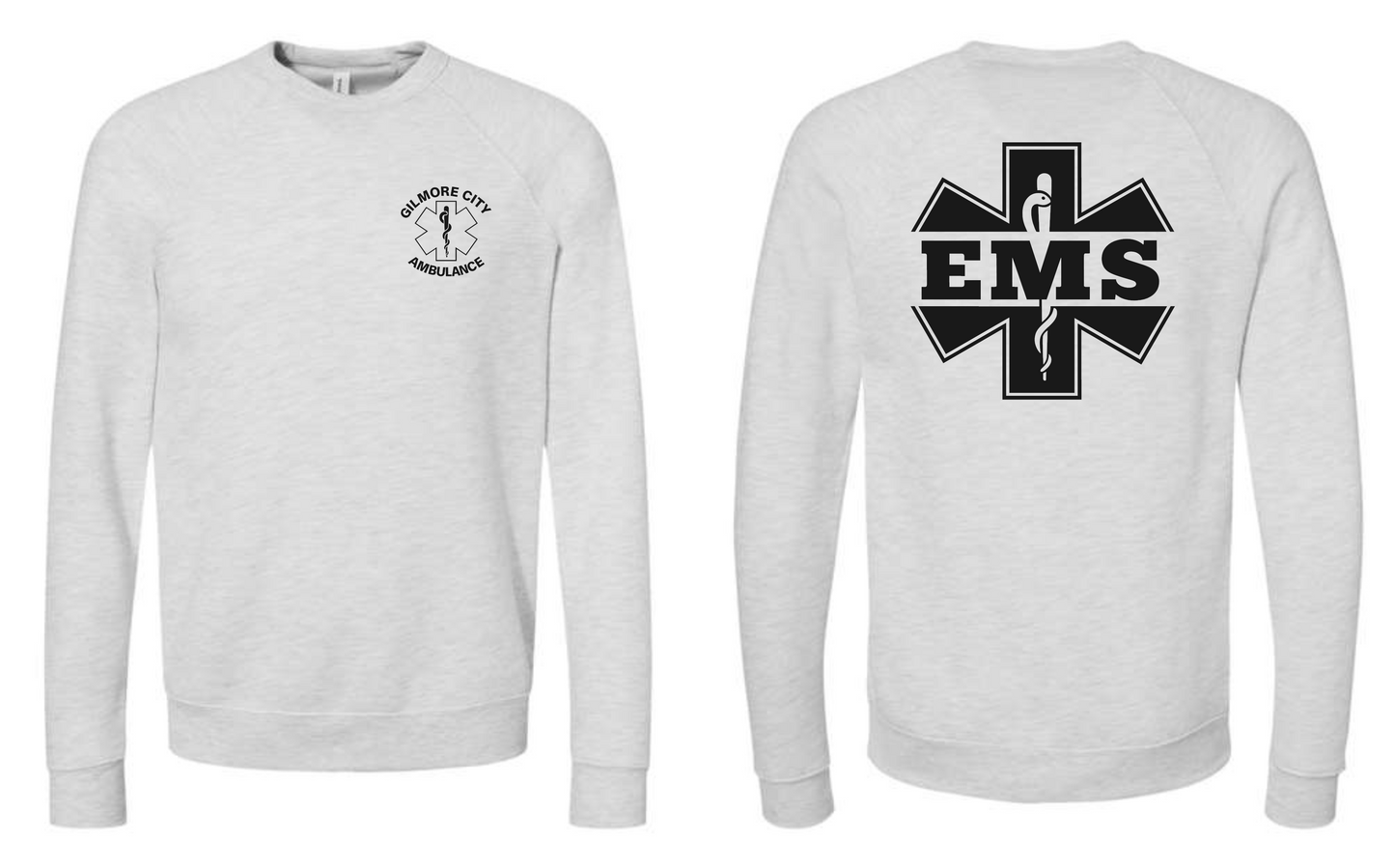 BELLA + CANVAS Unisex Sponge Fleece Raglan Crewneck Sweatshirt - 3901 (black logo)