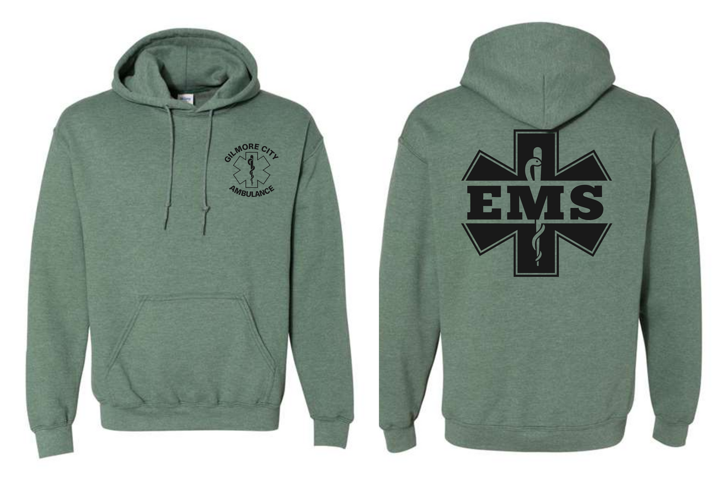 Gilmore City Ambulance  Gildan® Heavy Blend™ Hooded Sweatshirt (Black logo)