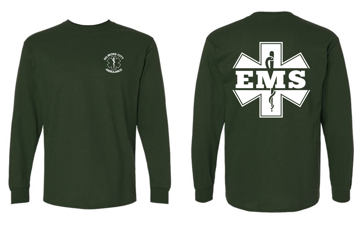 Gilmore City Ambulance Gildan Unisex Ultra Cotton® Long Sleeve T-Shirt - 2400 (white logo)