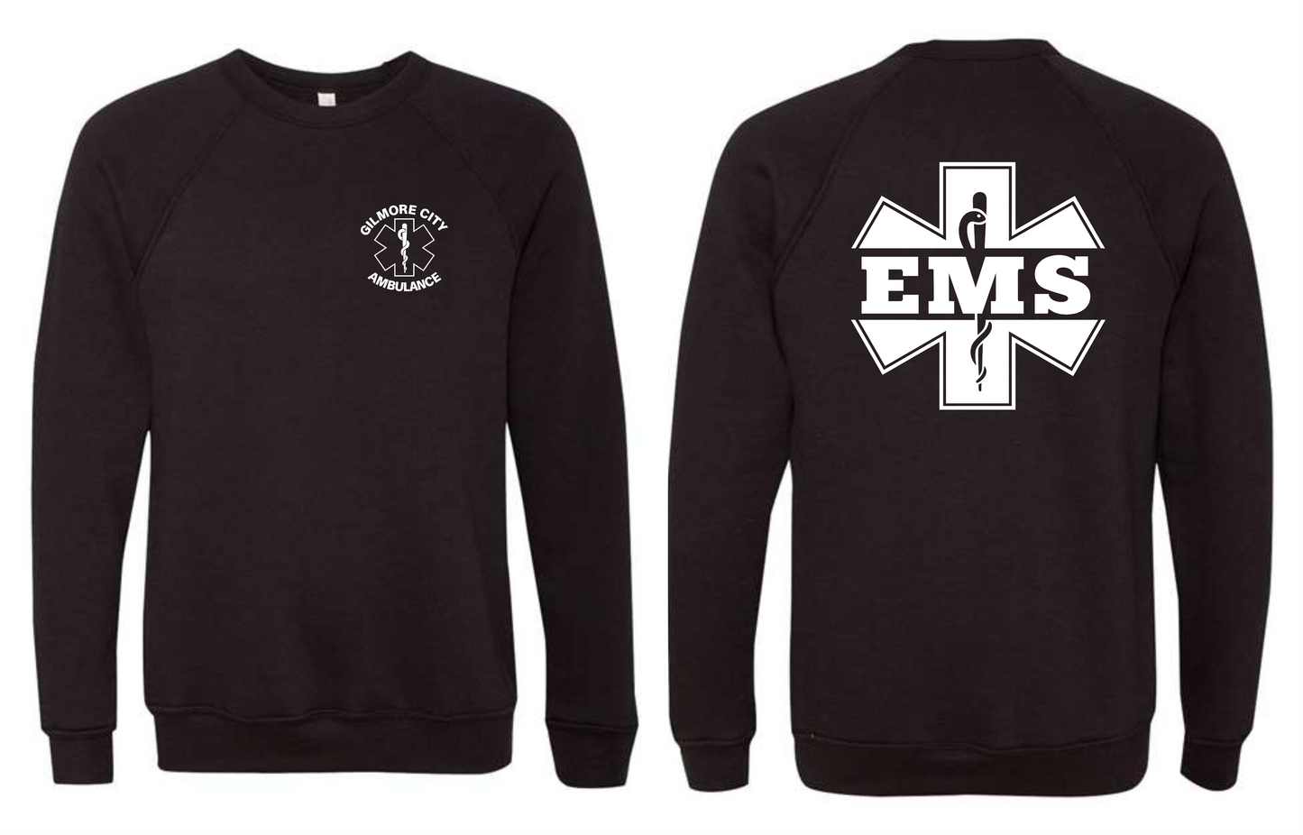 BELLA + CANVAS Unisex Sponge Fleece Raglan Crewneck Sweatshirt - 3901 (white logo)