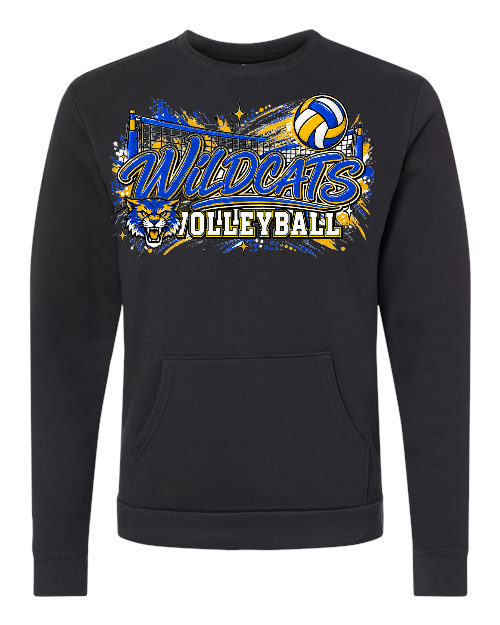 Volleyball 004 Next Level Unisex Santa Barbara Pocket Crewneck Sweatshirt - 9001