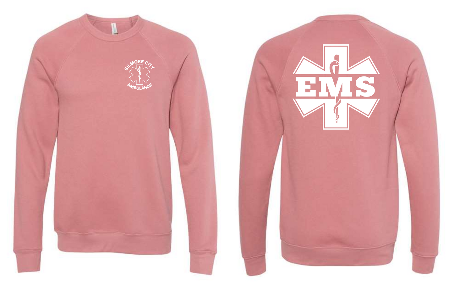 BELLA + CANVAS Unisex Sponge Fleece Raglan Crewneck Sweatshirt - 3901 (white logo)