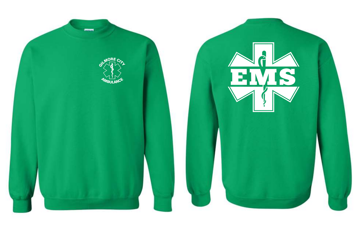 Gilmore City Ambulance Gildan Unisex Heavy Blend™ Crewneck Sweatshirt - 18000 (white logo)