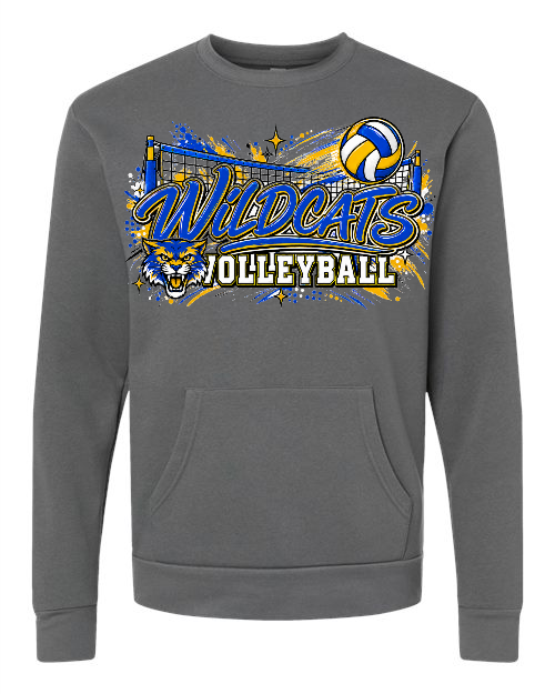 Volleyball 004 Next Level Unisex Santa Barbara Pocket Crewneck Sweatshirt - 9001