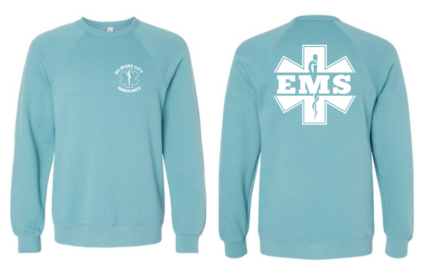 BELLA + CANVAS Unisex Sponge Fleece Raglan Crewneck Sweatshirt - 3901 (white logo)