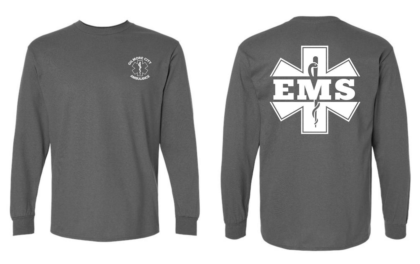 Gilmore City Ambulance Gildan Unisex Ultra Cotton® Long Sleeve T-Shirt - 2400 (white logo)